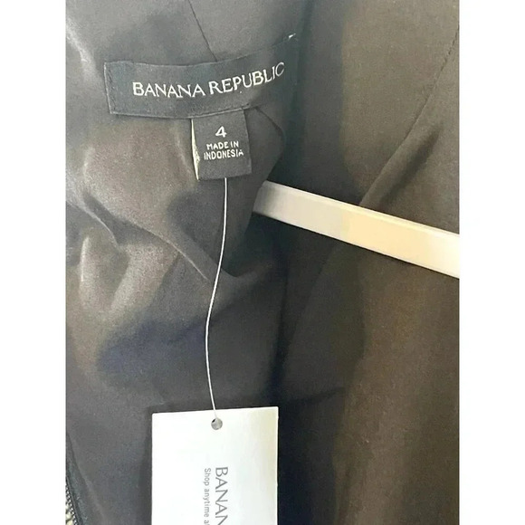 NWT Banana Republic Tweed Black/White Asymmetrical Midi Dress Womens Size 4 NWT - Picture 9 of 9